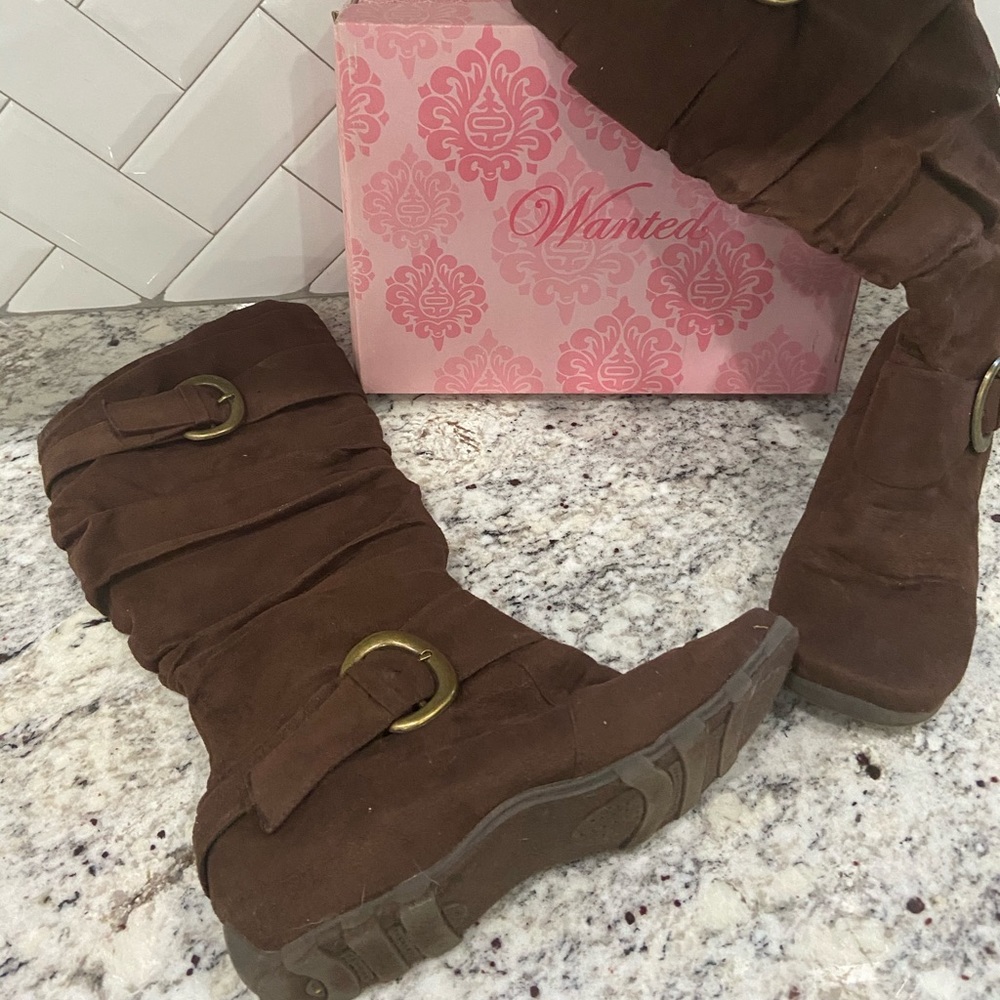 Tall Suede Flat Boots